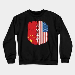 Proud Chinese American Heritage // China & USA Flags Crewneck Sweatshirt